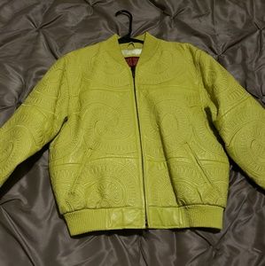 Neon green leather jacket